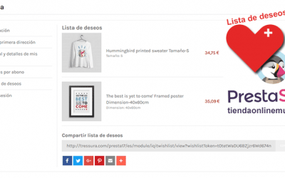 Cómo crear una lista de deseos o Whishlist con Prestashop 1.6 y Prestashop 1.7 (también lo incluye la plantilla Warehouse)